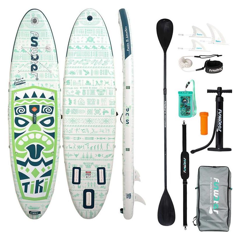 FunWater SUP Paddleboard SUPFW05D Tiki 3,2 m (grün) (SUPFW05D)