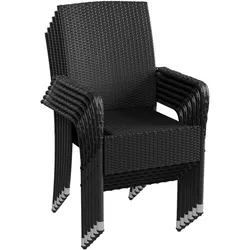 Polyrattan Gartenstühle Yoro - Schwarz