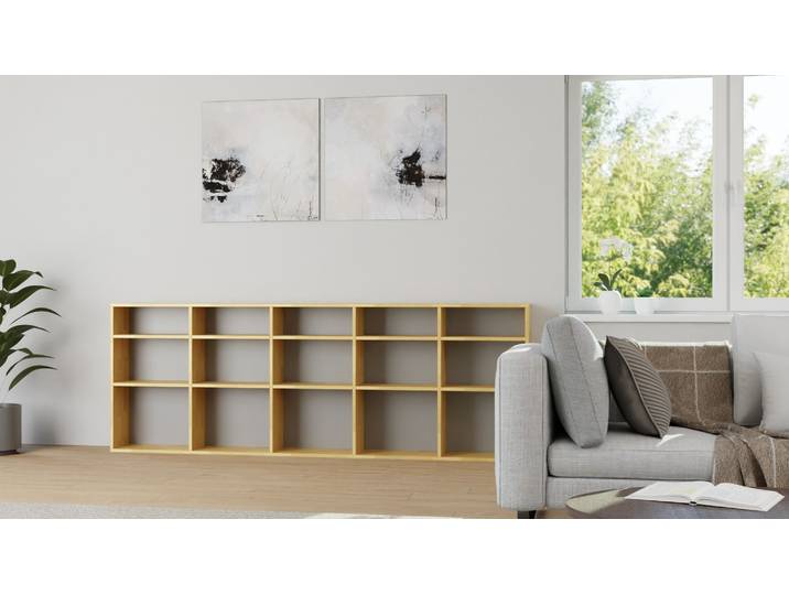 Niedriges Bücherregal Buche Natur geölt