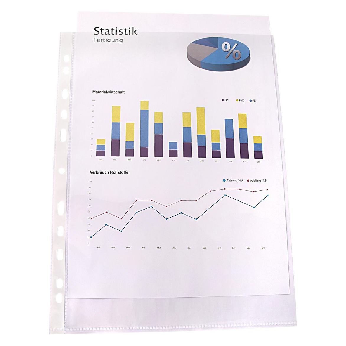Eichner 100 Prospekthüllen DIN A4 glasklar glatt 0,12 mm (A4, 100x) (9540-02524-110)