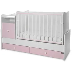 Lorelli Babybett 4 in 1 Trend Plus NEW Schaukelfunktion Jugendbett Schreibtisch pink