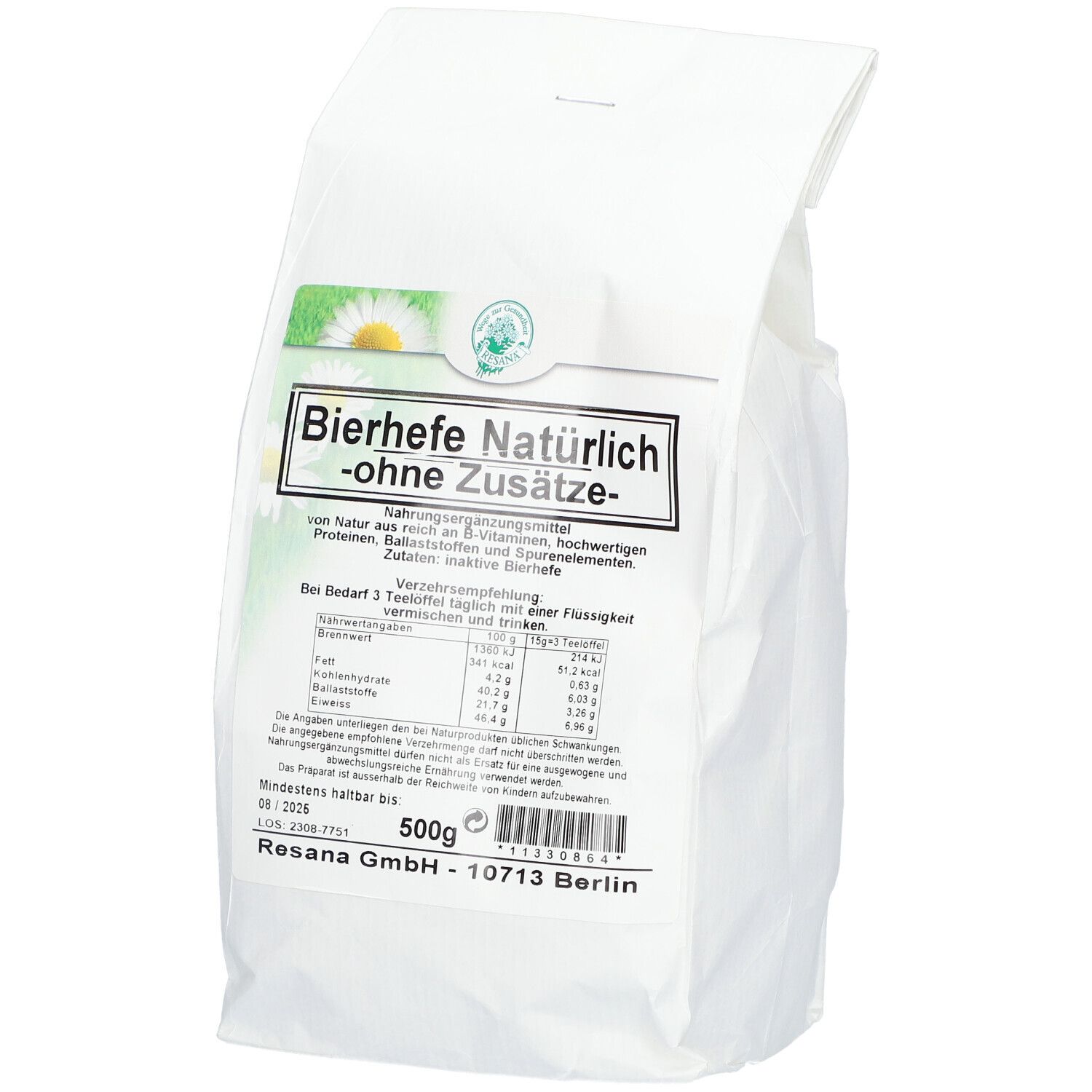 Bierhefe Natürlich ohne Zusätze Pulver 500 g