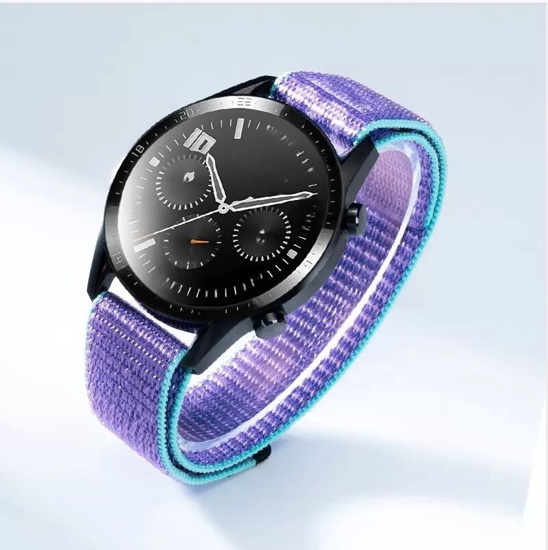INF 22mm Nylon Sport Loop Armband kompatibel mit Garmin Fenix 8/7/6 Pro/7 Pro - Atmungsaktiv & Verstellbar Violett