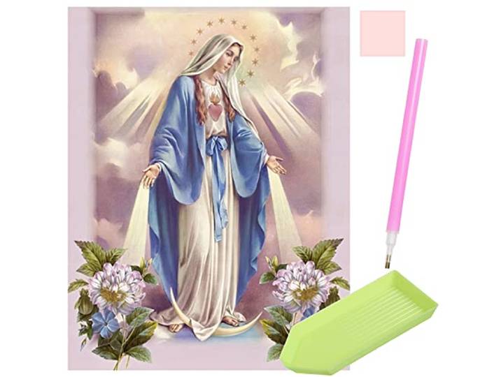 Mt malatec 19183 - kit de broderie diamant - motif : vierge marie