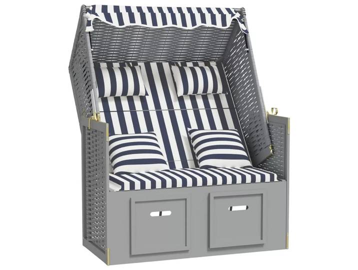 VidaXL - Strandkorb poly-rattan, One Size, Blau