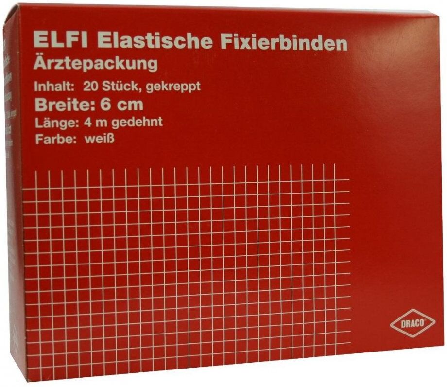 Dracoelfi elastisch Fixierbinde 6 cmx4 m gekreppt 20stk