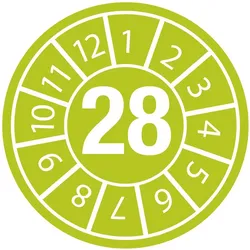 Brady, Etikettenrolle, Inspection Date Labels