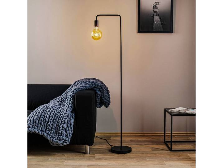 Trio Lighting Stehlampe Diallo, schwarz, für Wohn- / Esszimmer, Metall, Modern, Stehlampe