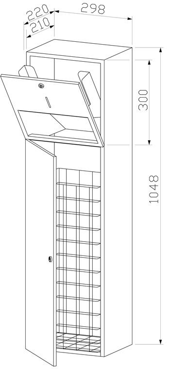 Wagner-EWAR Kombination 250Bl./32l WP5015 Edelstahl für Aufputzmontage, Variante:Edelstahl poliert