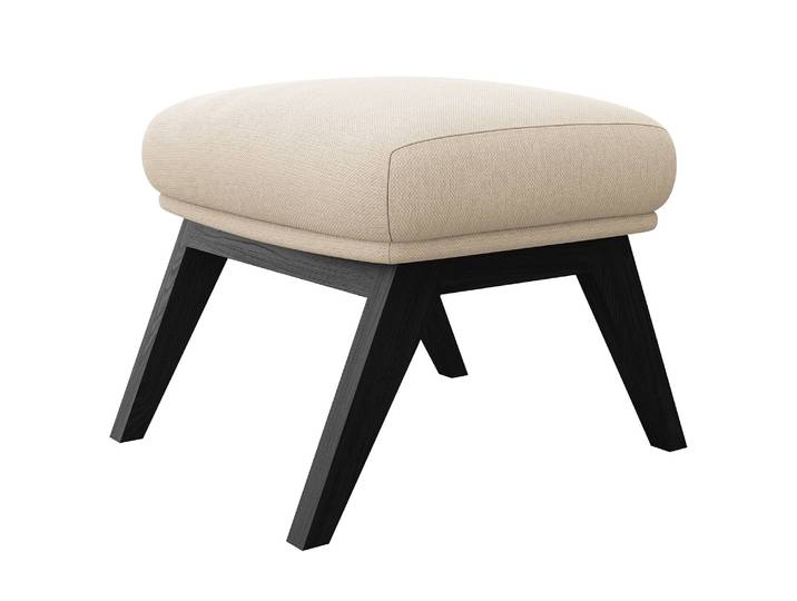 Repose-pieds AUDREY 54 x 41 x 41cm Beige/Beige Noir Tissu Saia: Beige