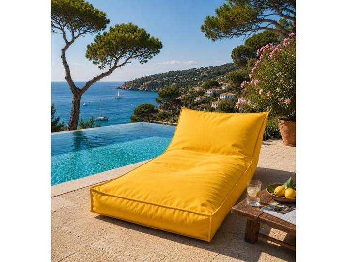Matelas bain de soleil transat uni jaune
