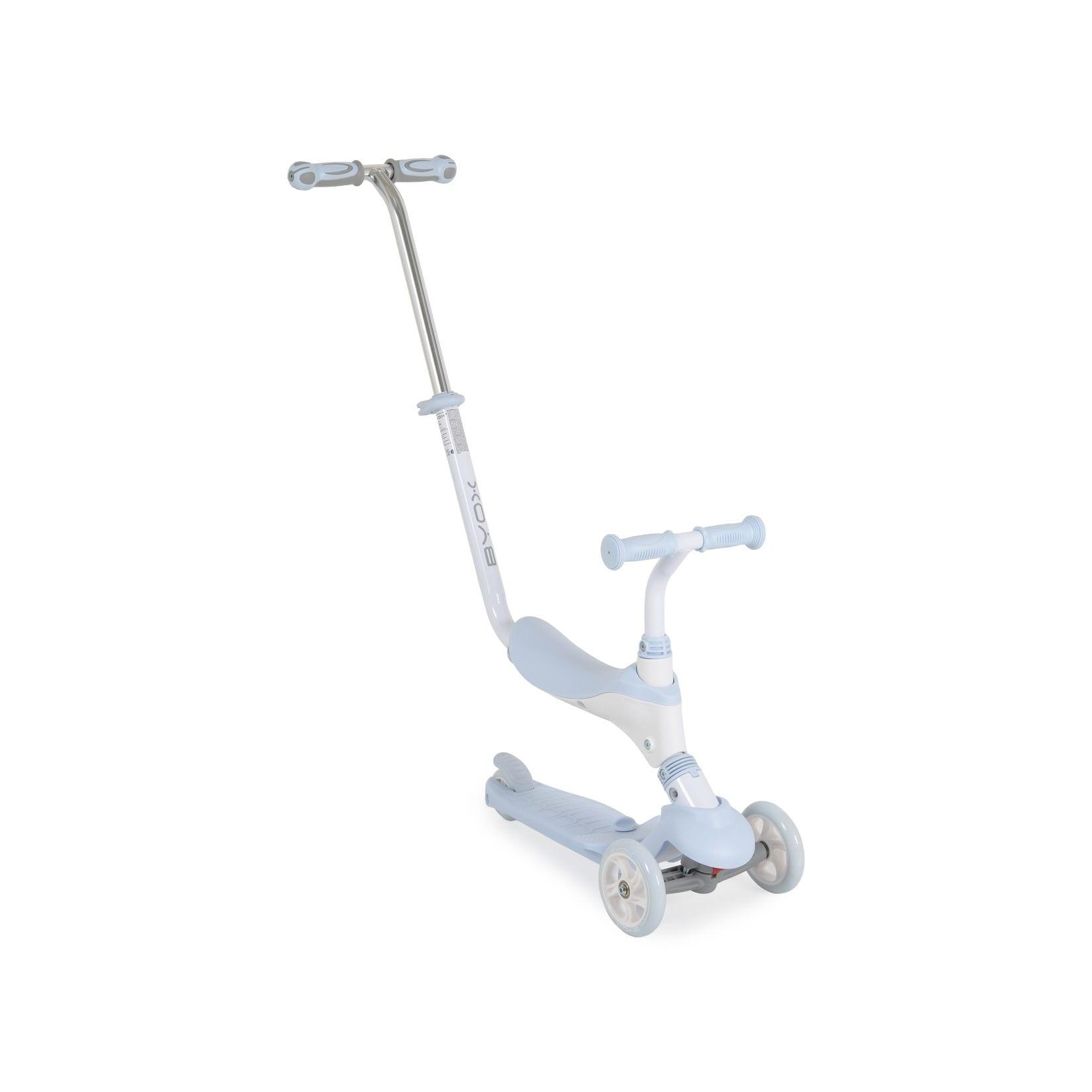 Byox Kinderroller Tristar 3 in 1 Roller Rutscher Schiebestange PU Räder ABEC-5 hellblau