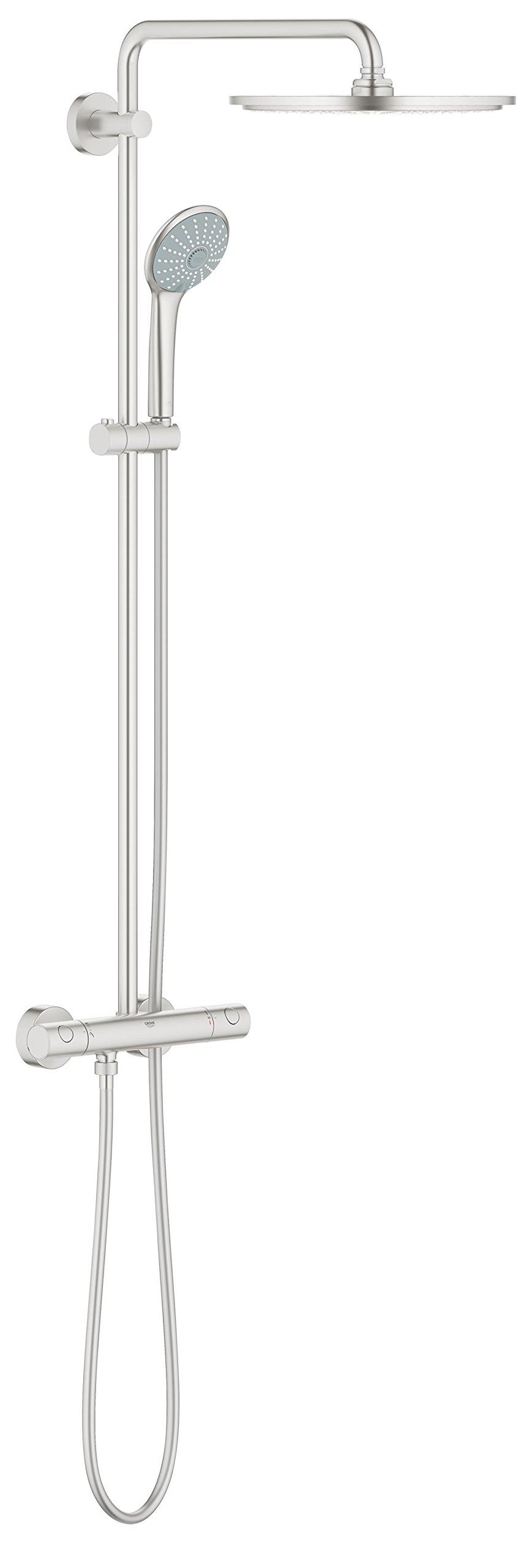 Duschsysteem 310 mm mit Thermostat, Supersteel, 1 Stück