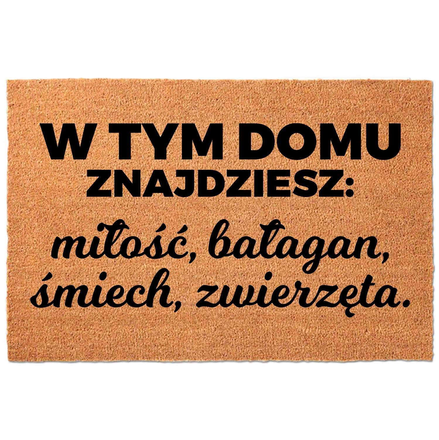 TabPrint Kokosmat Deurmat Welkom met Humor B/D: 60 x 40 cm