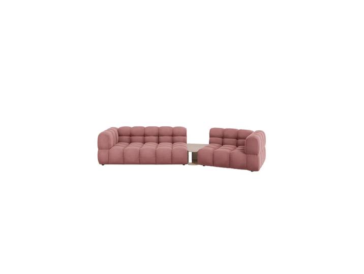 3-Sitzer Design Sofa „Sky“ mit Beistelltisch Samt Flamingo Rosa chosen by Bloomingloft