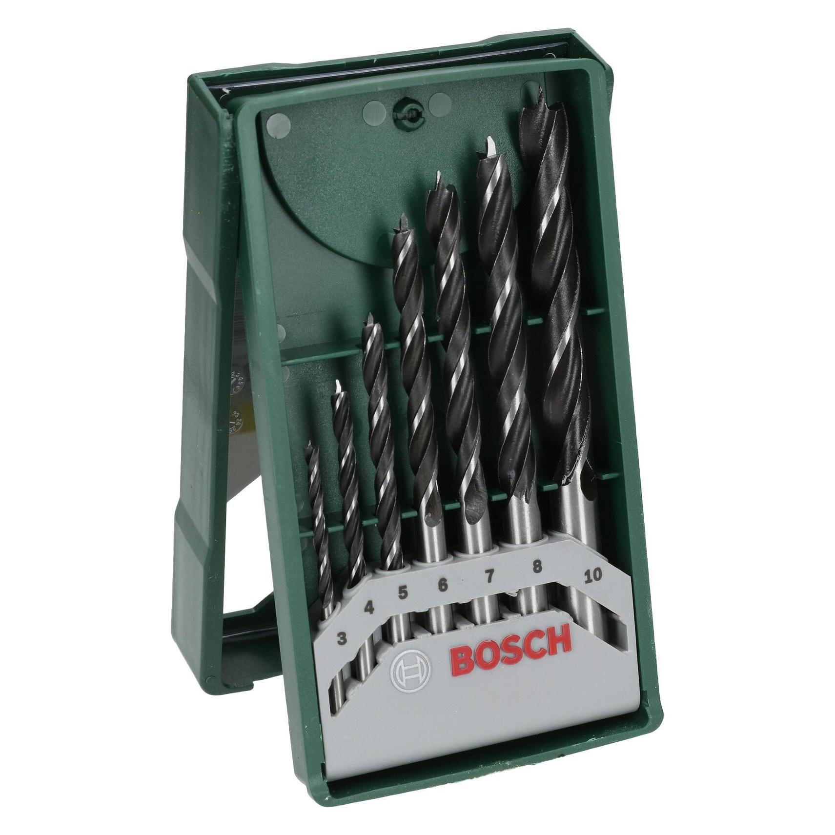 Bosch Zubehör Mini-X-Line-Holzbohrer-Set, 7-teilig (10 mm, 3 mm, 4 mm, 5 mm, 6 mm, 7 mm, 8 mm) (2607019580)