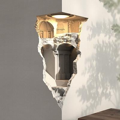 LED-Wandleuchte und kreative Innenleuchte aus Kunstharz, eingebettet, rahmenlos, Eckwandleuchte mit künstlerischer Atmosphäre, Geschäfte, Cafés, Schlafzimmer, warmweiß 110–120 V, 220–240 V
