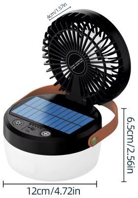Inspired Finds Solar Outdoor LED Courtyard Wall Lamp With 3 Modes, Waterproof Motion Sensor Lighting solar Fan black