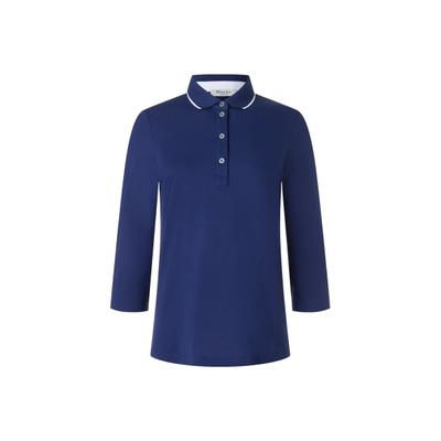 Poloshirt MAERZ MUENCHEN "Maerz Muenchen 193000 Langarm-Poloshirt Damen Bekleidung", Damen, Gr. 36, blau, 100% Baumwolle, Shirts