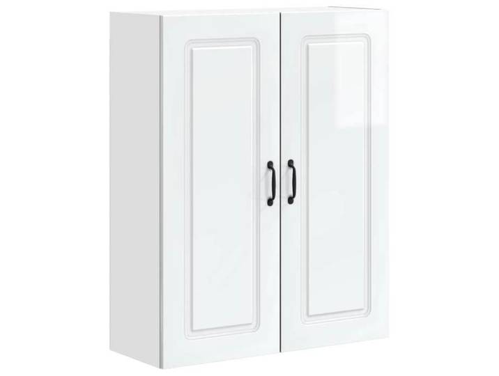 Bois Cabinet de cuisine moderne Armoire Rangement cuisine Kalmar Blanc brillant 80x31x100 cm CC5116