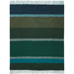 Biederlack Fransenplaid 'Mohair Look Emerald' 130 x 190 cm Blau - Grün