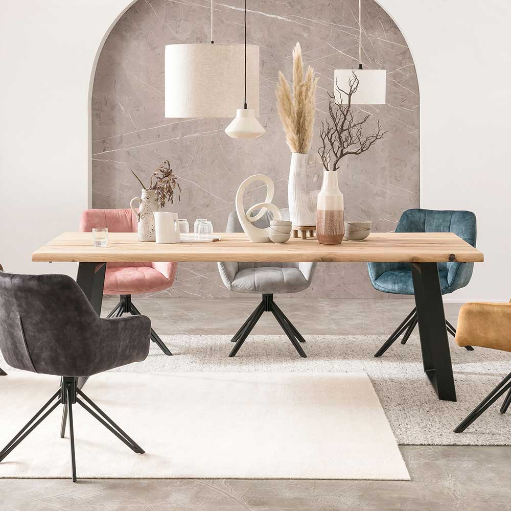 Pharao24.de Buffettisch im Industry und Loft Stil natürlicher Baumkante