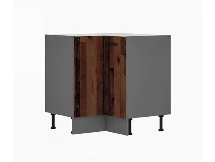 Kuechen-preisbombe Küche Old Style Eckunterschrank 90X90 Old Wood Anthrazit Küchenzeile Einbauküche