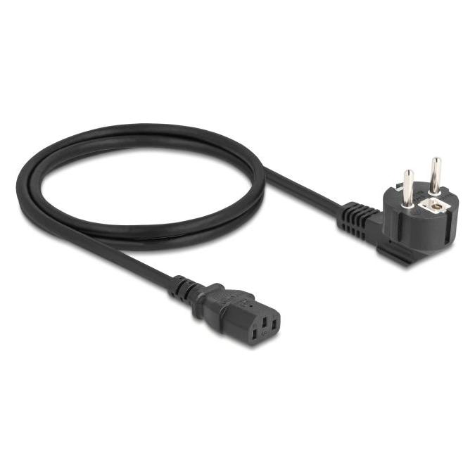 Delock Netzkabel PC Schutzkontaktstecker CEE 7/7 90° gewinke (1 m) (81299)