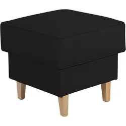 HOCKER Karlen Bezug Kunstleder Buche natur / schwarz