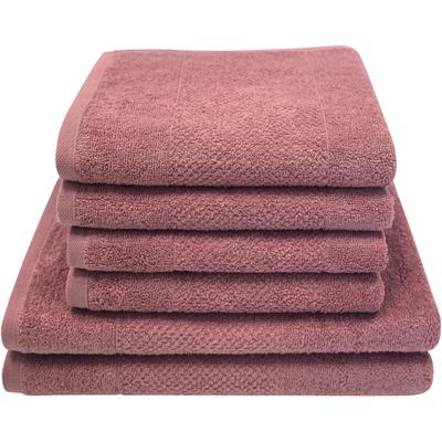 Handtuch Set DYCKHOFF "Popcorn Streifen", orange (koralle), 6 Stk., Walkfrottier, Walkfrottier, Obermaterial: 100% Baumwolle, Handtuch-Sets, 2 Badetücher (70x140 cm), 4 Handtücher (50x100 cm)