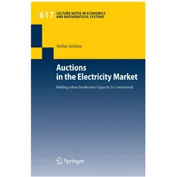 Auctions in the Electricity Market, Fachbücher von Stefan Schöne