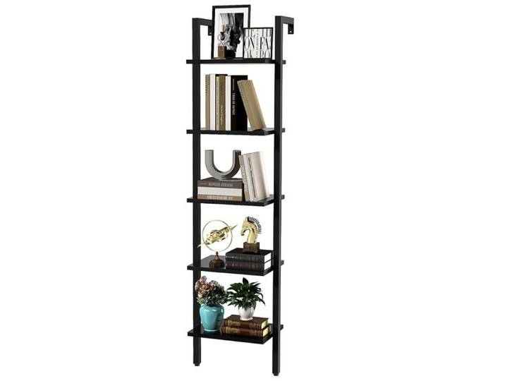 Étagère Échelle Bibliothèque 5 Niveaux Meuble de Rangement pour Livres Décorations Étagère Murale Flottante Industrielle