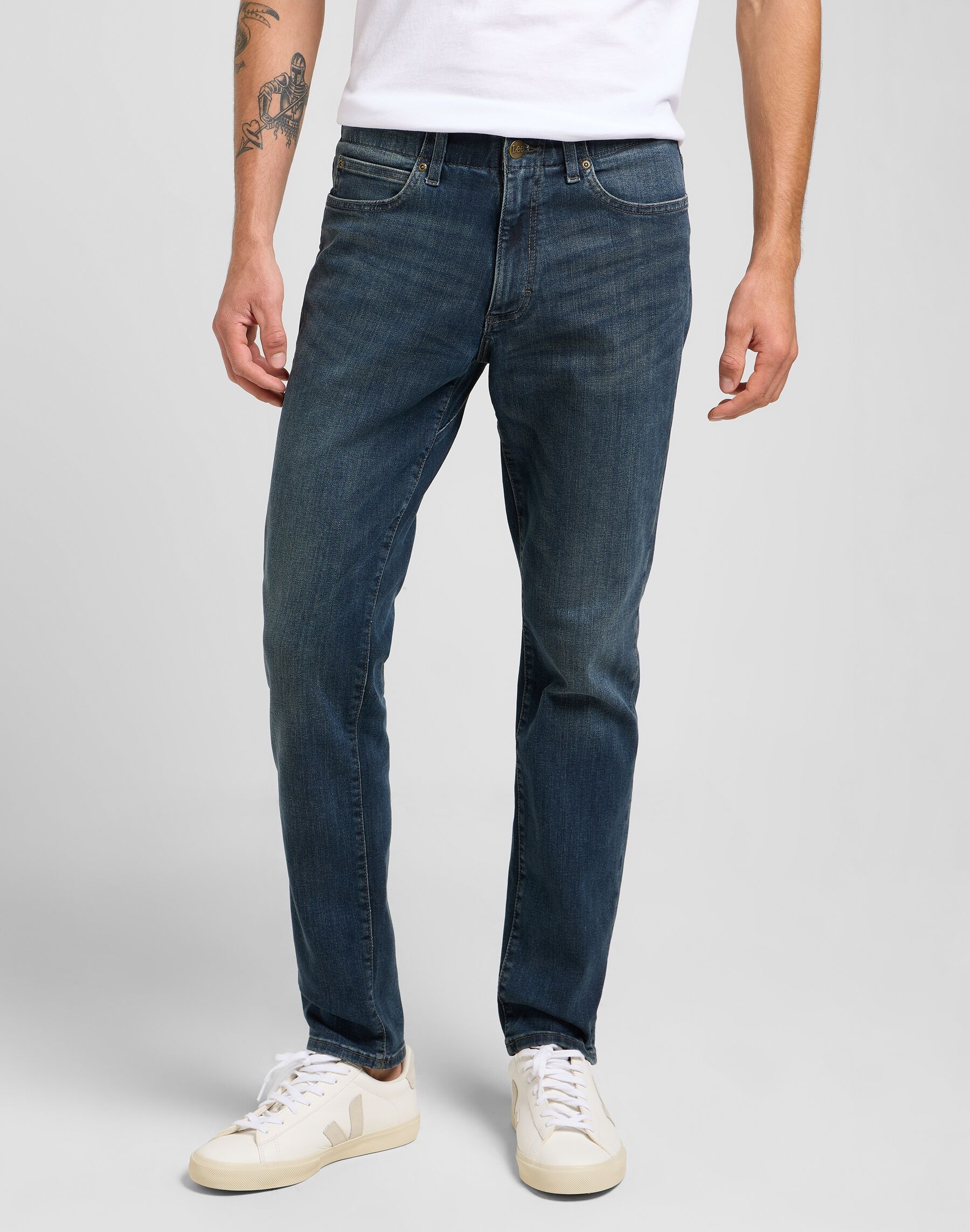 Slim-fit-Jeans LEE "Extrem Motion", Herren, Gr. 36, Länge 34, sebastian, Denim/Jeans, Obermaterial: 77% Baumwolle, 21% Polyester, 2% Elasthan, schmal lang, Jeans Slim-fit-Jeans, Extreme Motion Stretchware sebastian 36, Länge 34
