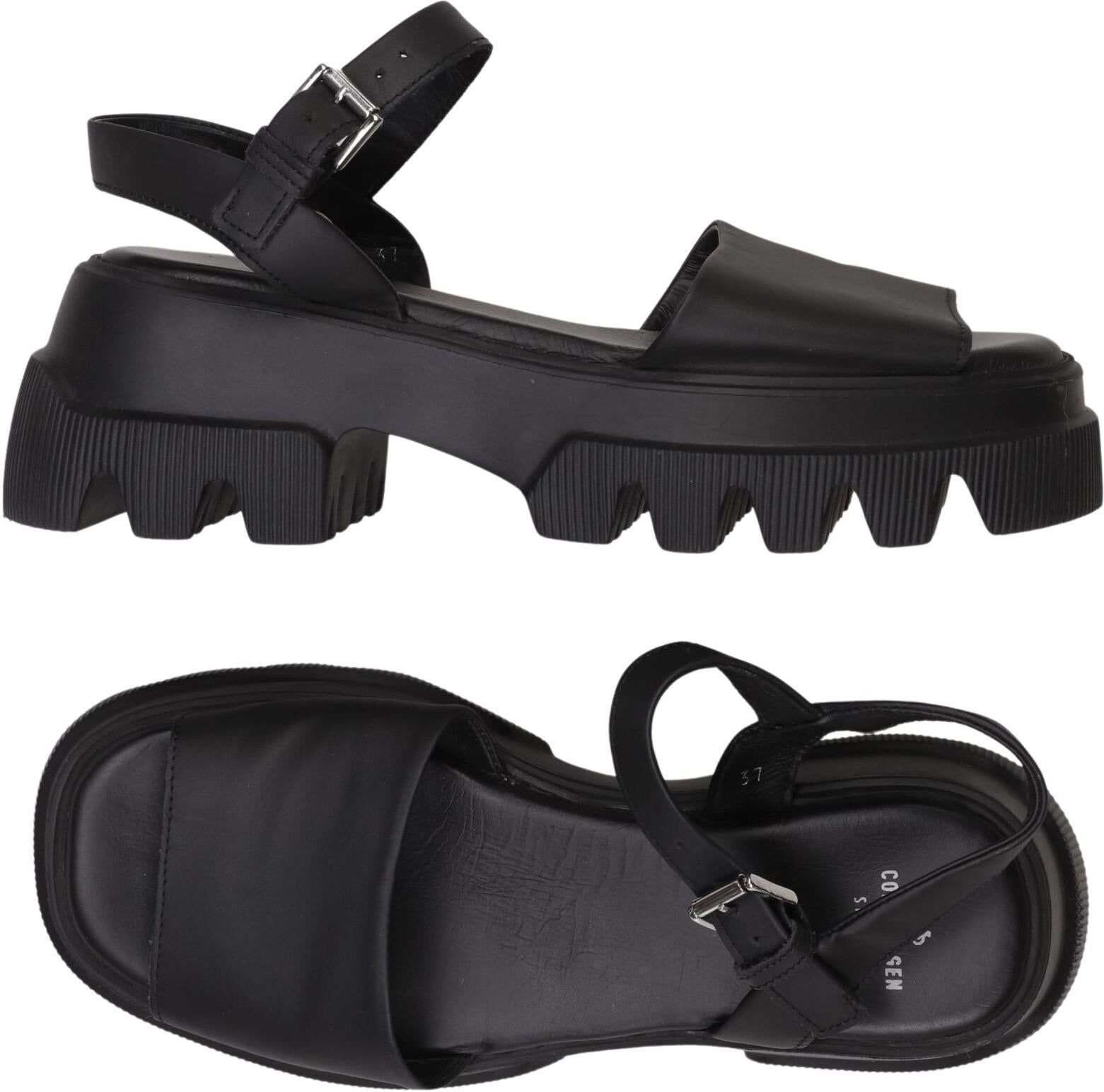 Copenhagen Studios Damen Sandalen, Schwarz, Gr. EU 37, Leder - Second Hand