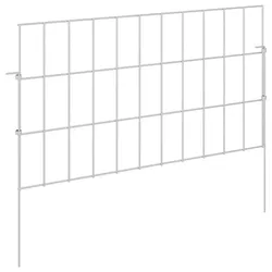 vidaXL Gartenzaun mit Pfählen 12 Stk. 55 x 30 cm Verzinkter Stahl