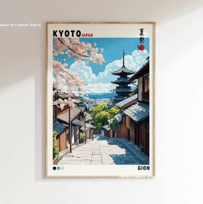 Inspire Picks Hokusai Wave & Mount Fuji Canvas Print Japanese Landscape Wall Decor 4 20x30cm Unframed