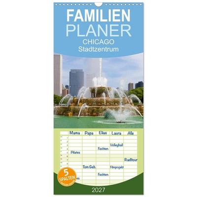 Familienplaner 2027 - CHICAGO Stadtzentrum mit 5 Spalten (Wandkalender, 21 x 45 cm) CALVENDO