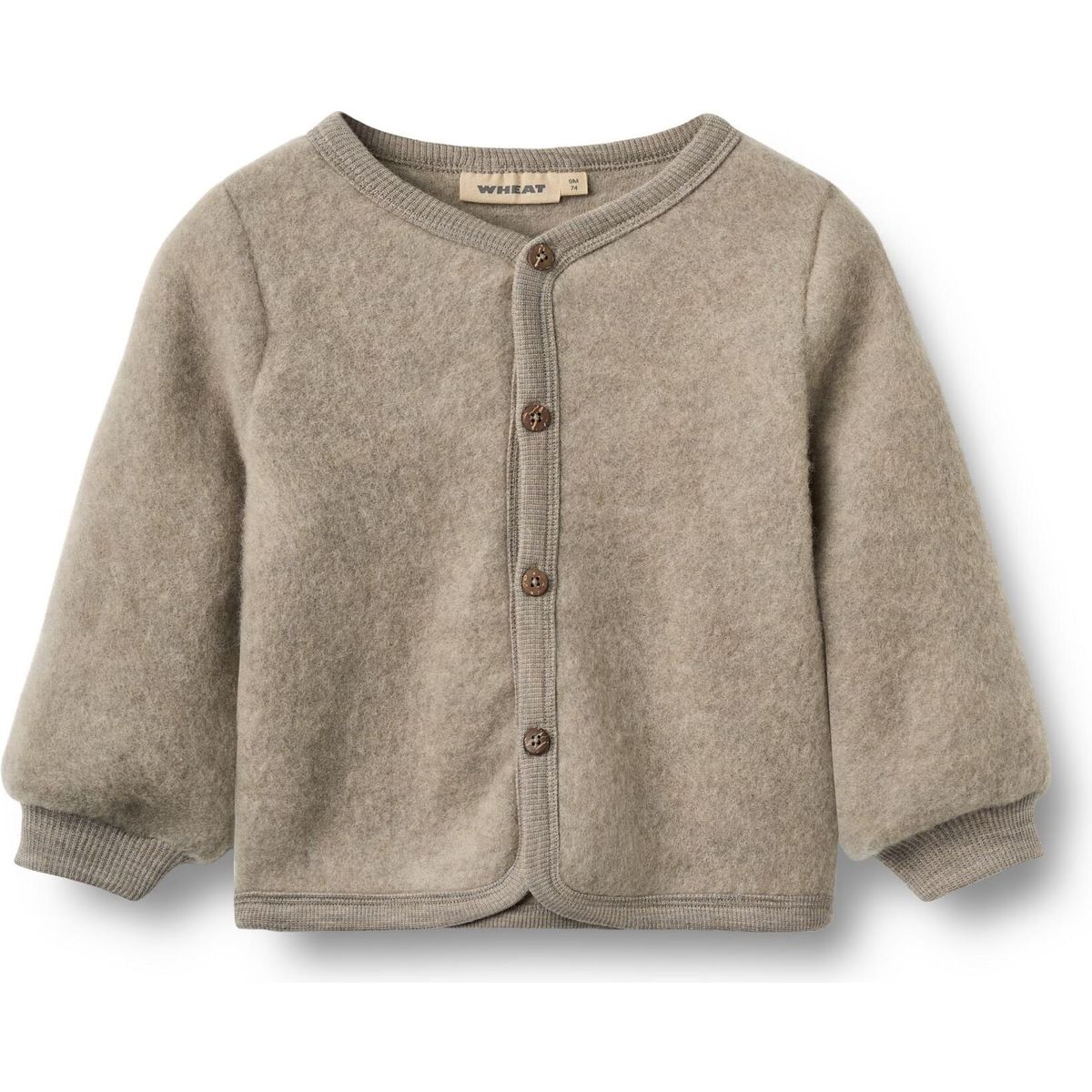 Wheat Wool Fleece Cardigan Kari khaki melange (3204) 50 6423-786-3204-50/0m