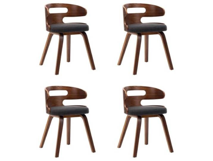 NKOPPFG Esszimmerstühle 4 STK. Dunkelgrau Bugholz und Stoff Massiver Holzrahmen, weiche Polsterung, pflegeleicht, max. 110 kg pro Sitz, zeitloses Design