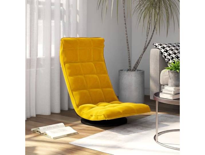 Canapé de loisirs - GKK - Fauteuil de sol pivotante - Jaune Velours(230)