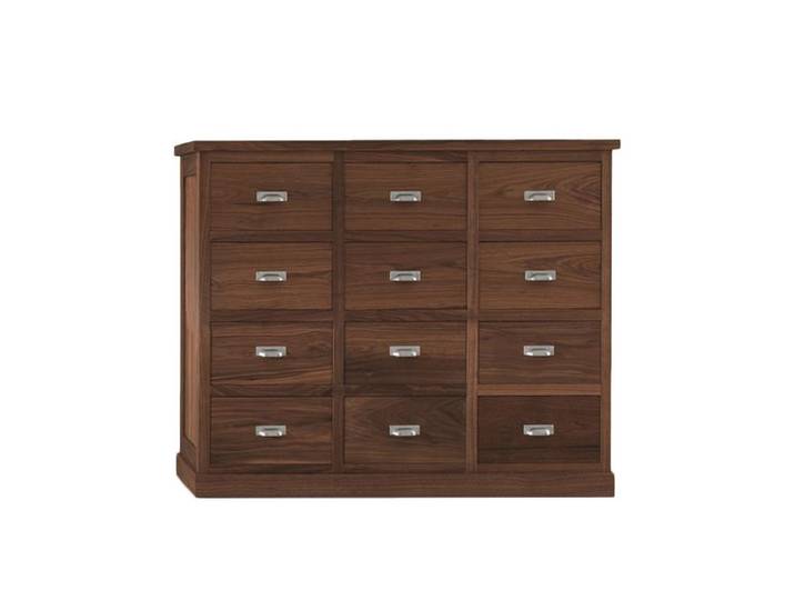 RIVA 1920 commode avec 12 tiroirs GASTONIA 1.07 (Noyer sans noeuds - bois massif)
