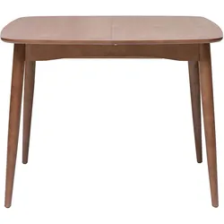 Ausziehbarer quadratischer Esstisch in dunklem Nussbaumholz L100-140 cm HELMA