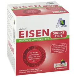 EISEN DIREKT plus Vitamin C+Folsäure+B12 Pulver 60 St
