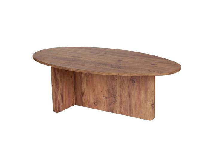 Calicosy Table basse avec plateau ovale - ANNA Marron Pin Atlantique