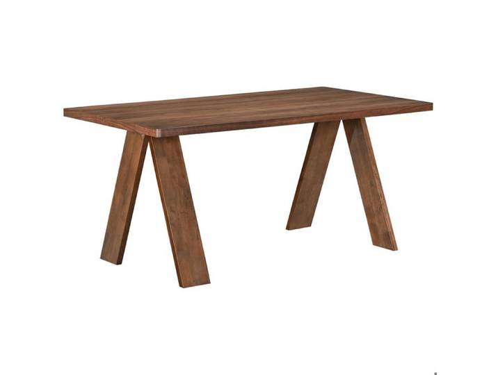 Table à manger rectangulaire – SCUSLY – aspect noyer – 160x90 cm