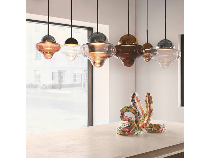 Nutty Pendelleuchte Brown/Chrome - Design By Us - Wohnzimmer - Glas - Einflammig