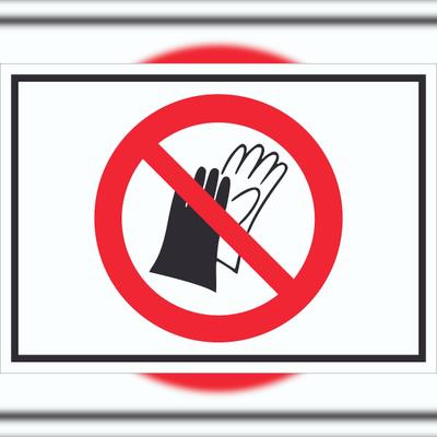 HB-Druck Handschuhe verboten Symbol Schild A2 (420x594mm)
