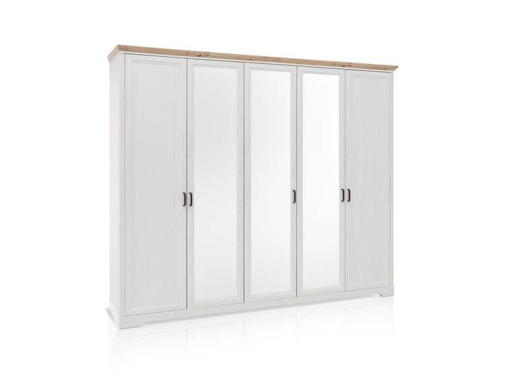 JENNA Kleiderschrank 5trg, Material Spanplatte, Piniefarbig /