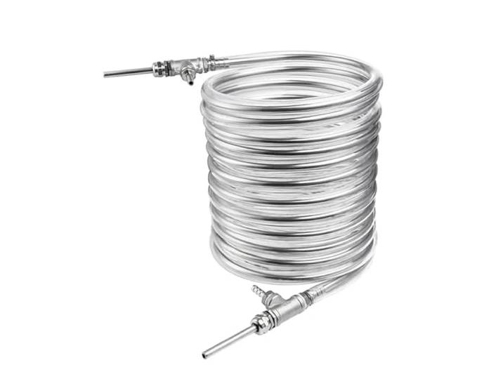 Plattenwärmetauscher, Gegenstrom-Würzekühler, 3/8'' X 10 M Edelstahl-Kühlrohr, Super Effektiver Wärmetauscher, Selbstgebrautes Bierkühler-Spulenrohr(Without hose)