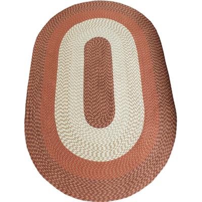 Teppich DREAMS "Flecht-Teppich", orange (terra), B:115cm H:10mm L:175cm, Kunstfaser, Teppiche, Teppich, Flachgewebe, gestreift, handgefertigt, Scandi Look, Wohnzimmer